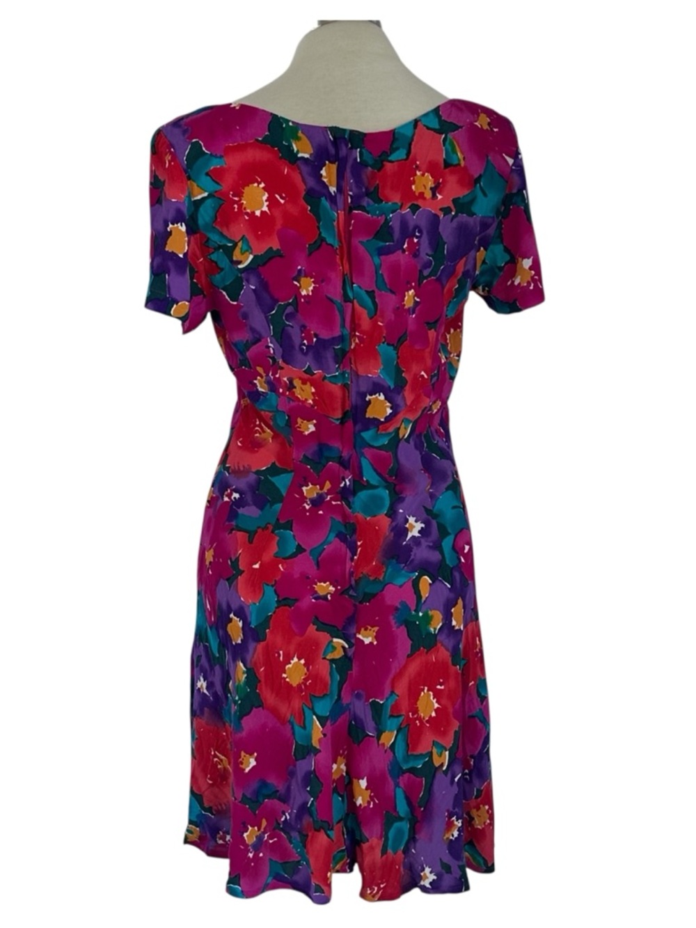 Vintage Paris Blues Multicolor Floral Mini Dress Whimsigoth Grunge 90 Y2K Skater - Picture 7 of 11